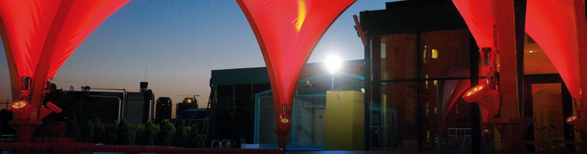 Архитектурное освещение здания спорт клуба SKY CLUB